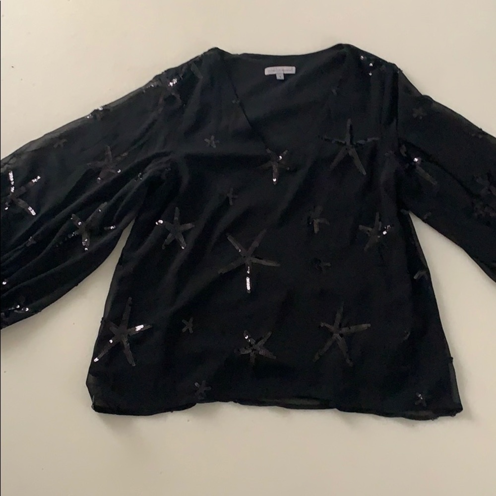 Black Sequin Formal Top